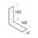 Планка ъглова DOMAX KL 6 102х35х102x2.5мм, поцинкована, за дървени строителни продукти - small, 254766