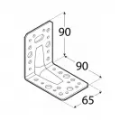 Планка ъглова усилена DOMAX KP 11 65х93х93х2.5мм, поцинкована, за дървени строителни продукти - small, 254352