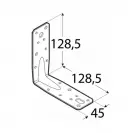 Планка ъглова усилена DOMAX KP 9 128.5х45х128.5x2.5мм, поцинкована, за дървени строителни продукти - small, 254350