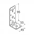 Планка ъглова усилена DOMAX KPK 11 45х50.5x92.5ммx2.5мм, поцинкована, за дървени строителни продукти - small, 254506