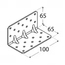 Планка ъглова усилена DOMAX KPK 4 100х65х65x2.5мм, поцинкована, за дървени строителни продукти - small, 254520