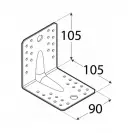 Планка ъглова усилена DOMAX KPL 2 105.5х90х105.5x2.0мм, поцинкована, за дървени строителни продукти - small, 254356