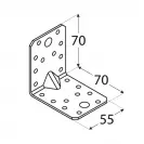 Планка ъглова усилена DOMAX KPL 4 70х55х70х2.0мм, поцинкована, за дървени строителни продукти - small, 254360