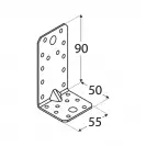 Планка ъглова усилена DOMAX KPS 3 55х50х90х1.5мм, поцинкована, за дървени строителни продукти - small, 254502
