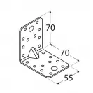 Планка ъглова усилена DOMAX KPS 4 70х55х70х1.5мм, поцинкована, за дървени строителни продукти - small, 254504