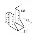 Планка за греда DOMAX WB 11 51х75х136x2.0мм, поцинкована, за дървени строителни продукти - small, 254472