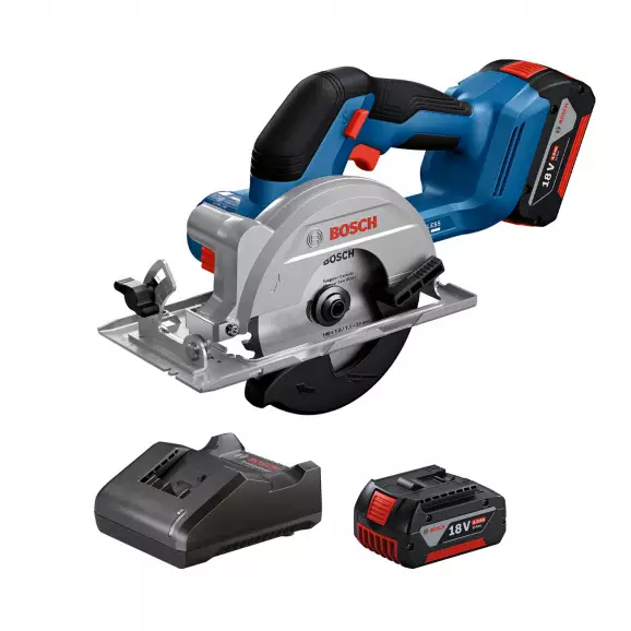 Акумулаторен циркулярен трион BOSCH GKM 18V-51 Set, 18V, 4.0Ah, Li-Ion, ф140x20мм, безчетков