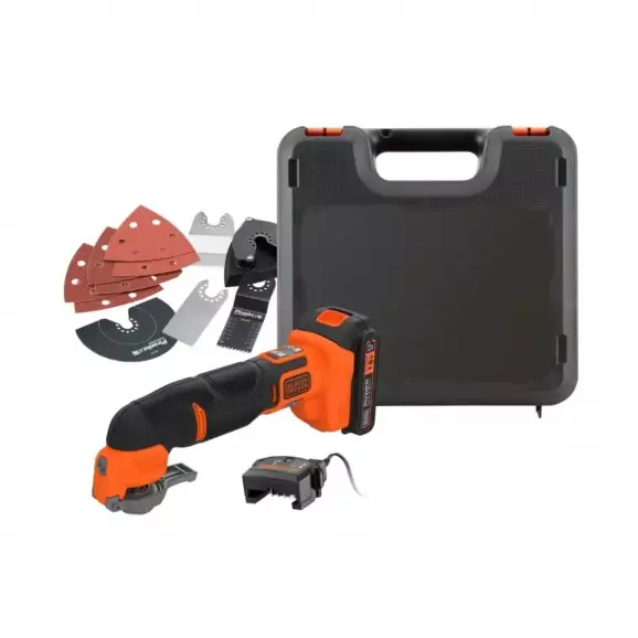 Акумулаторен мултифункционален инструмент BLACK&DECKER BDCOS18D1K, 18V, 2.0Ah, Li-Ion, 8000-18000об/мин