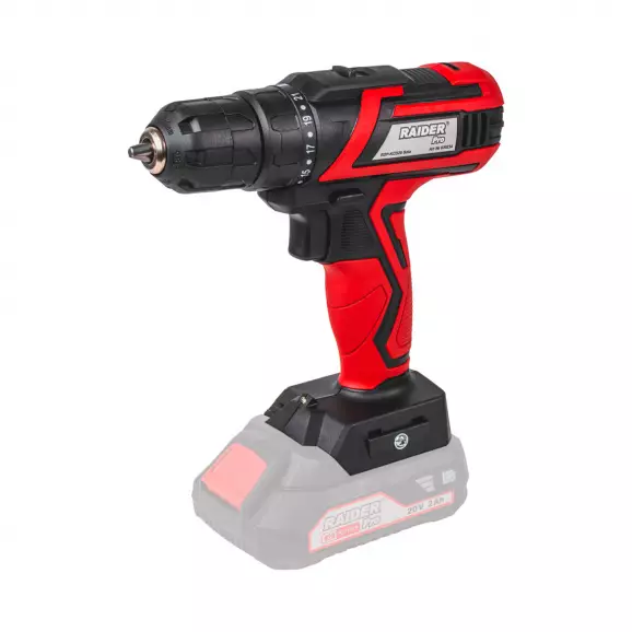 Акумулаторен винтоверт RAIDER RDP-KCD20 Solo, 20V, 1.5-8.0Ah, Li-Ion, 44Nm
