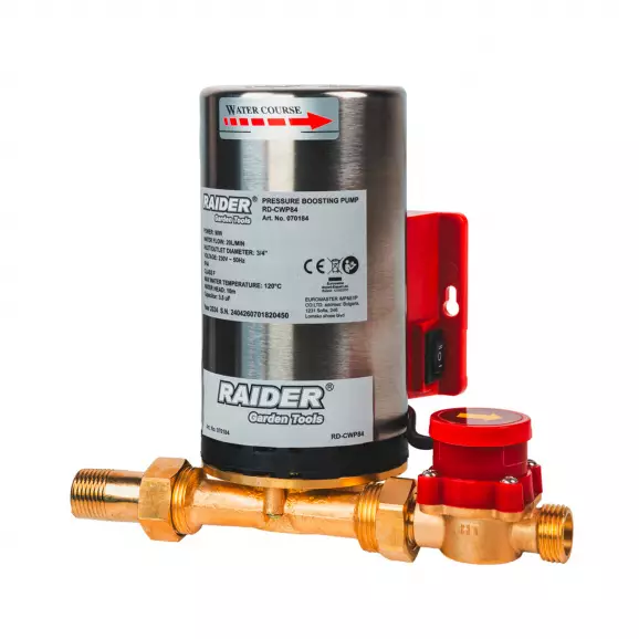 Бустер помпа RAIDER INOX RD-CWP84, 90W, Q=20l/min, H=10m, 3/4