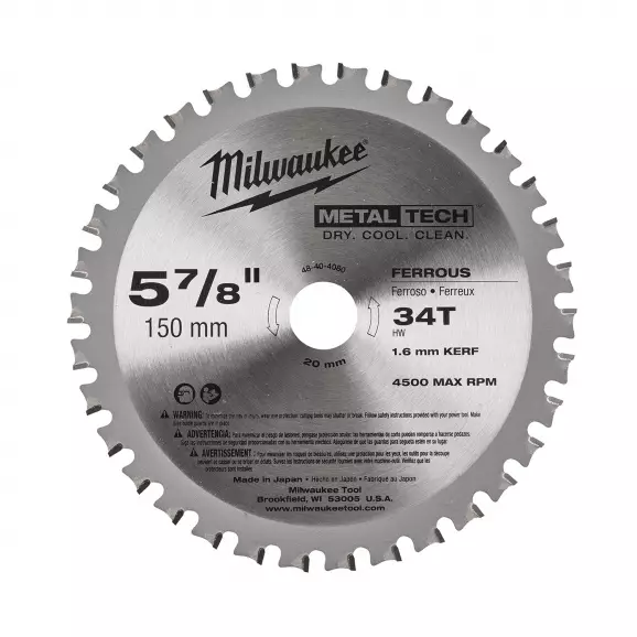 Диск с твърдосплавни пластини MILWAUKEE 150/1.6/20 Z=34, за метал