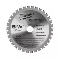 Диск с твърдосплавни пластини MILWAUKEE 150/1.6/20 Z=34, за метал