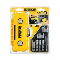 Комплект накрайници DEWALT 15части, PH, PZ, TX, с магнитен държач