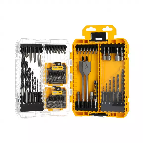 Комплект накрайници и свредла DEWALT 100 части, PH, PZ, TX, с магнитен държач, свредла