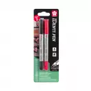 Маркер перманентен SAKURA IDenti Pen 0.4/1.0мм - червен и черен 2бр. - small