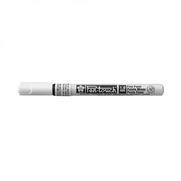 Маркер SAKURA Pen Touch Fine 1.0мм - бял