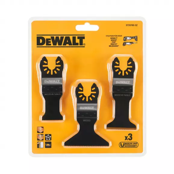Нож за мултифункционален инструмент DEWALT 3броя, за рязане на дърво
