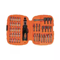 Отвертка с тресчотен механизъм с накрайници BLACK&DECKER A7039 45части, PH, PZ,SB, TX, шестостен, квадрат, двукомпонентна дръжка