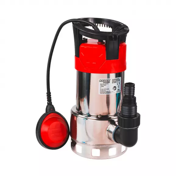 Помпа потопяема RAIDER INOX RD-WP65, 1100W, Q=333l/min, H=9m, 1