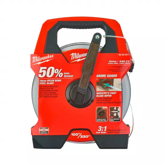 Ролетка пластмасов корпус MILWAUKEE 100м x 9.5мм, с манивела