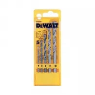 Свредла DEWALT 4.0-10мм 5части, за зидария, 2 режещи ръба, цилиндрична опашка