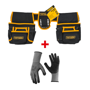 Колан двоен за инструменти TOPMASTER + ПОДАРЪК: Ръкавици TOPMASTER ULTRA GRIP PG17 размер 10