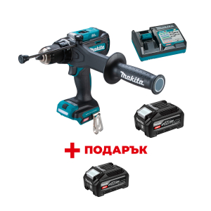Акумулаторен ударен винтоверт MAKITA HP003GZ + Батерия акумулаторна MAKITA XGT BL4040F + Зарядно устройство MAKITA XGT DC40RC + ПОДАРЪК: Батерия акумулаторна MAKITA XGT BL4040F