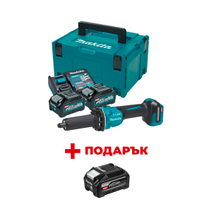 Шлайф прав акумулаторен MAKITA GD001GM201 + ПОДАРЪК: Батерия акумулаторна MAKITA XGT BL4040F