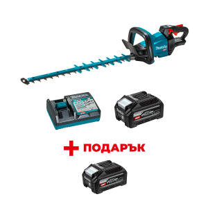 Акумулаторен храсторез MAKITA UH008GZ + Зарядно устройство MAKITA XGT DC40RC + Батерия акумулаторна MAKITA XGT BL4040F + ПОДАРЪК: Батерия акумулаторна MAKITA XGT BL4040F