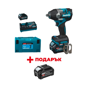 Акумулаторен гайковерт ударен MAKITA TW007GD201 + ПОДАРЪК: Батерия акумулаторна MAKITA XGT BL4040F
