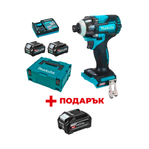Акумулаторен гайковерт ударен MAKITA TD004GD201 + ПОДАРЪК: Батерия акумулаторна MAKITA XGT BL4040F
