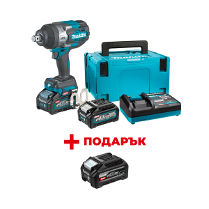 Акумулаторен гайковерт ударен MAKITA TW001GM201 + ПОДАРЪК: Батерия акумулаторна MAKITA XGT BL4040F
