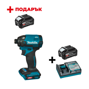 Акумулаторен гайковерт ударен MAKITA TD002GZ01 + Зарядно устройство MAKITA DC40RC XGT + Батерия акумулаторна MAKITA XGT BL4040F +
ПОДАРЪК: Батерия акумулаторна MAKITA XGT BL4040F
