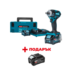 Акумулаторен гайковерт ударен MAKITA TW005GD201 + ПОДАРЪК: Батерия акумулаторна MAKITA XGT BL4040F
