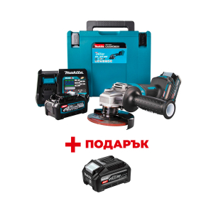 Акумулаторен ъглошлайф MAKITA GA029GM201+ ПОДАРЪК: Батерия акумулаторна MAKITA XGT BL4040F
