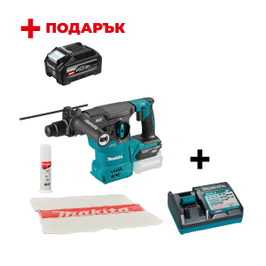 Акумулаторен перфоратор MAKITA HR008GZ + Зарядно устройство MAKITA DC40RC XGT + ПОДАРЪK: Батерия акумулаторна MAKITA XGT BL4040F
