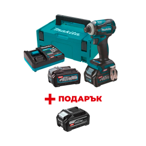 Акумулаторен гайковерт ударен MAKITA TD001GM201 + ПОДАРЪК: Батерия акумулаторна MAKITA XGT BL4040F
