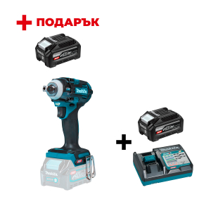 Акумулаторен гайковерт ударен MAKITA TW005GZ + Зарядно устройство MAKITA DC40RC XGT + Батерия акумулаторна MAKITA XGT BL4040F + ПОДАРЪK: Батерия акумулаторна MAKITA XGT BL4040F

