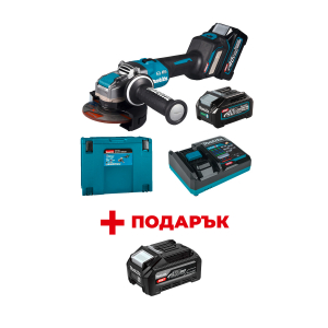 Акумулаторен ъглошлайф MAKITA GA041GM201 + ПОДАРЪК: Батерия акумулаторна MAKITA XGT BL4040F
