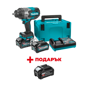 Акумулаторен гайковерт ударен MAKITA TW002GM201 + ПОДАРЪК: Батерия акумулаторна MAKITA XGT BL4040F
