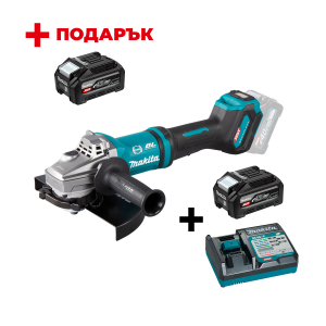 Акумулаторен ъглошлайф MAKITA GA038GZ + Зарядно устройство MAKITA DC40RC XGT + Батерия акумулаторна MAKITA XGT BL4040F + ПОДАРЪK: Батерия акумулаторна MAKITA XGT BL4040F

