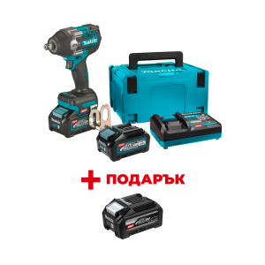 Акумулаторен гайковерт ударен MAKITA TW007GM201 + ПОДАРЪК: Батерия акумулаторна MAKITA XGT BL4040F
