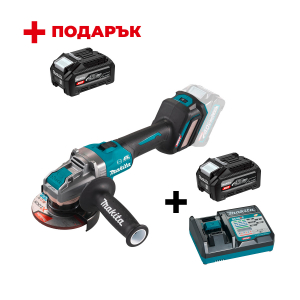 Акумулаторен ъглошлайф MAKITA GA041GZ + Зарядно устройство MAKITA DC40RC XGT + Батерия акумулаторна MAKITA XGT BL4040F + ПОДАРЪK: Батерия акумулаторна MAKITA XGT BL4040F

