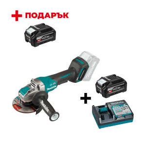 Акумулаторен ъглошлайф MAKITA GA047GZ + Зарядно устройство MAKITA DC40RC XGT + Батерия акумулаторна MAKITA XGT BL4040F + ПОДАРЪK: Батерия акумулаторна MAKITA XGT BL4040F

