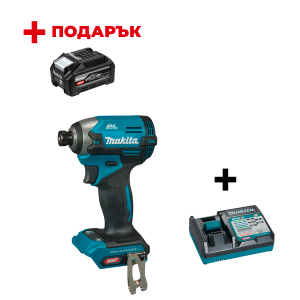 Акумулаторен гайковерт ударен MAKITA TD003GA201 + Зарядно устройство MAKITA DC40RC XGT + ПОДАРЪK: Батерия акумулаторна MAKITA XGT BL4040F
