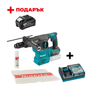 Акумулаторен перфоратор MAKITA HR009GZ + Зарядно устройство MAKITA DC40RC XGT + ПОДАРЪK: Батерия акумулаторна MAKITA XGT BL4040F
