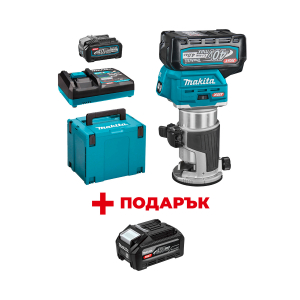 Акумулаторна фреза за кантове MAKITA RT001GM210+ ПОДАРЪК: Батерия акумулаторна MAKITA XGT BL4040F
