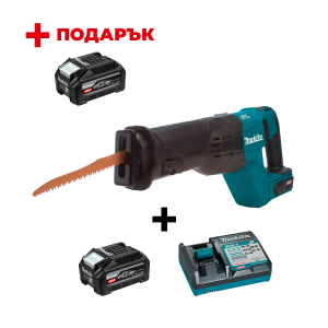 Акумулаторен саблен трион MAKITA JR001GZ + Зарядно устройство MAKITA DC40RC XGT + Батерия акумулаторна MAKITA XGT BL4040F + ПОДАРЪK: Батерия акумулаторна MAKITA XGT BL4040F

