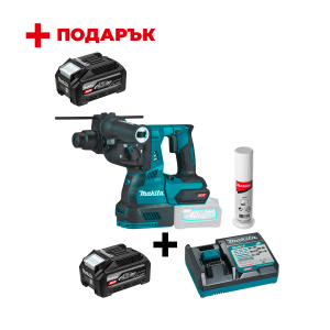 Акумулаторен перфоратор MAKITA HR003GZ + Зарядно устройство MAKITA DC40RC XGT + Батерия акумулаторна MAKITA XGT BL4040F +
ПОДАРЪК: Батерия акумулаторна MAKITA XGT BL4040F
