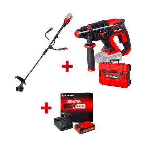 Акумулаторна коса EINHELL GP-BC 36/430 Li BL-Solo+Акумулаторен перфоратор EINHELL TP-HD 18/22 D Li BL - Solo+Стартов компплект Power X-Change 18 V / 4,0 Ah PLUS на специална цена 4,99 €